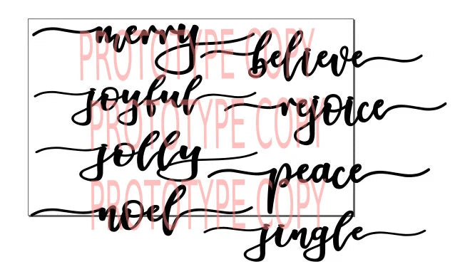 Christmas Table Words - Laser Cut File - Digital Download Only - No physical product