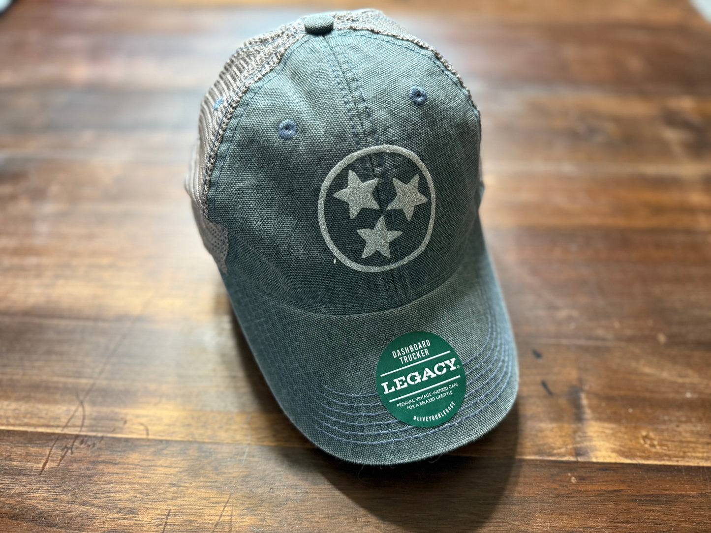 Denim Blue Distrissed TN Tristar Ball Cap