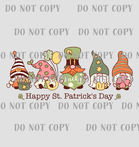 St Patrick Day Gnomes DTF Print SKU RSTPD003