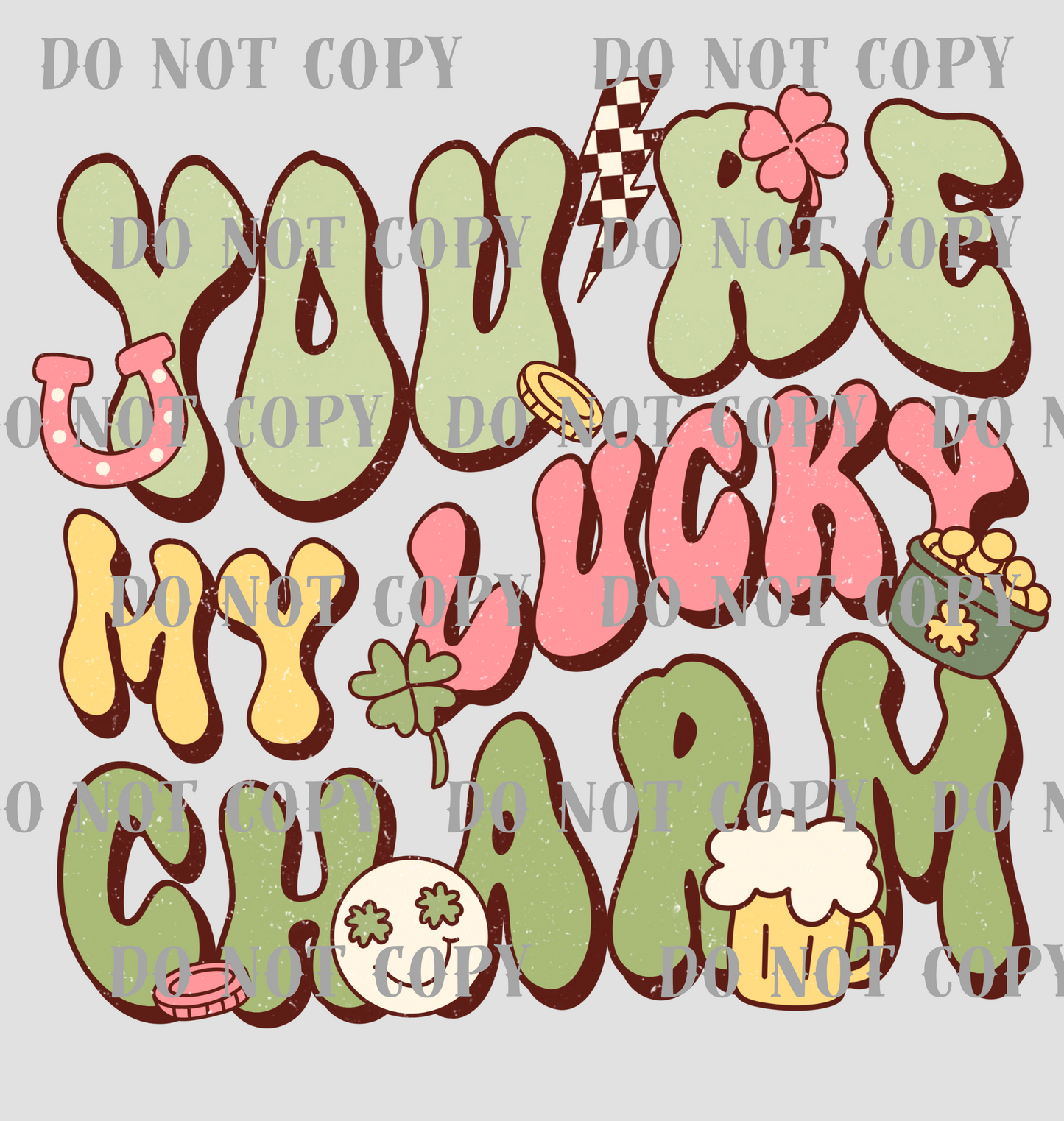 St Patrick Day Lucky Charm DTF Print SKU RSTPD001