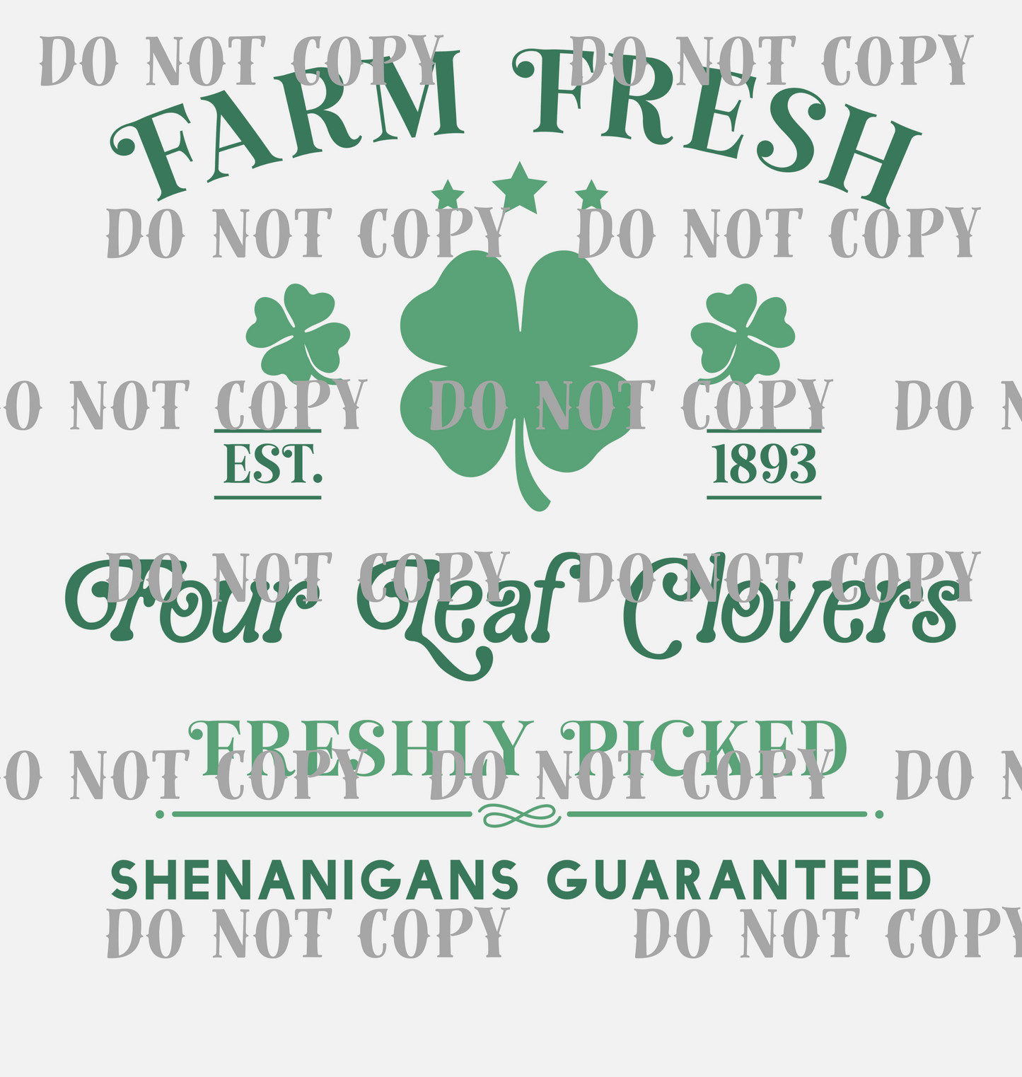 St Patrick Day Farms Green DTF Print SKU RSTPD016