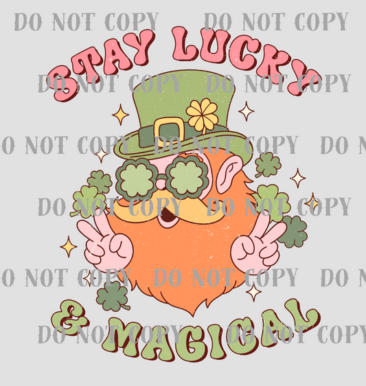 St Patrick Day Lucky and Magical DTF Print SKU RSTPD008