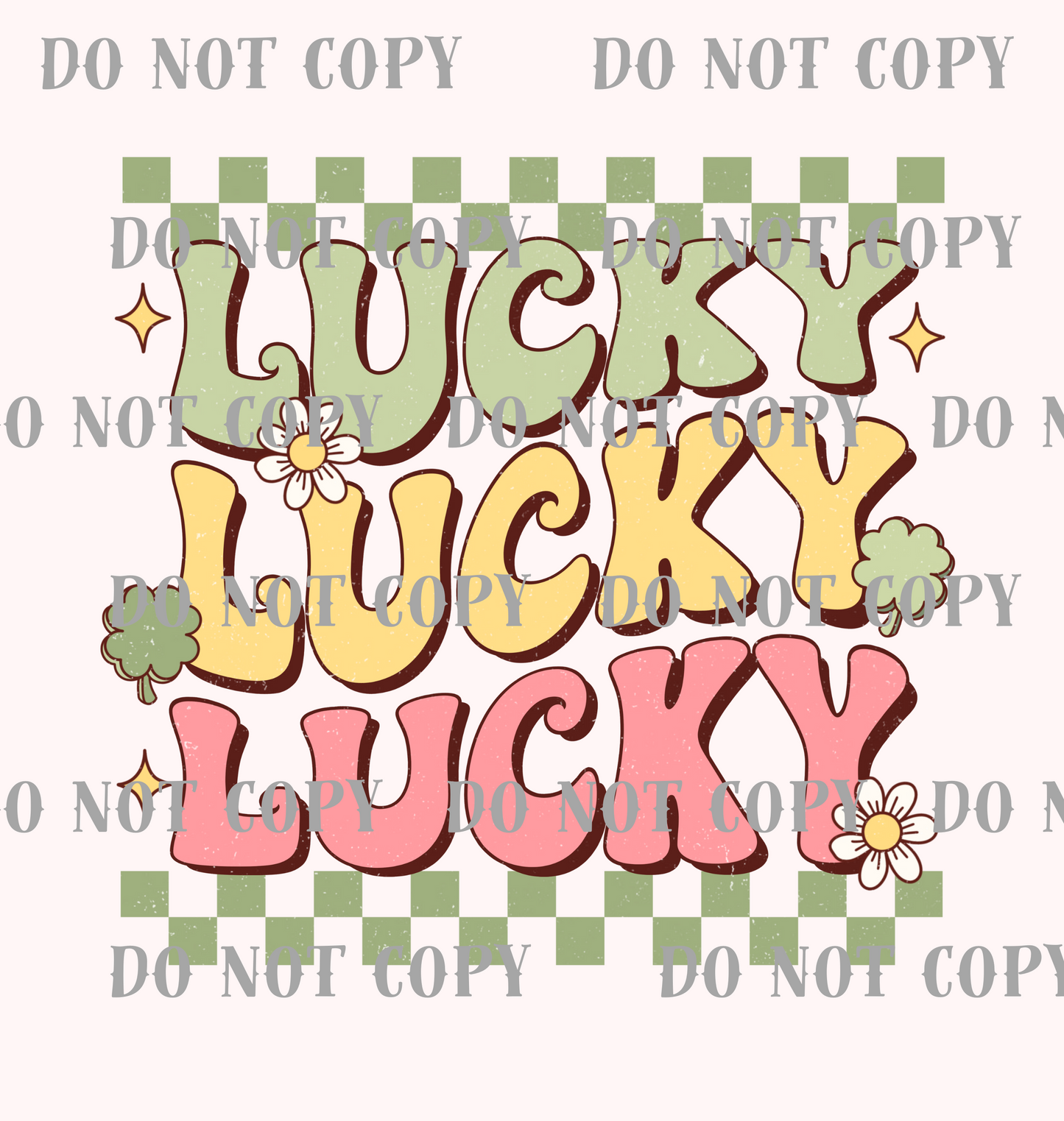 St Patrick Day Lucky x 3 DTF Print SKU RSTPD0014