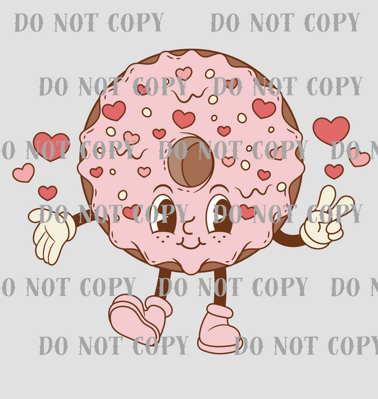 Valentine's Retro Donut 2 DTF Print SKU V09