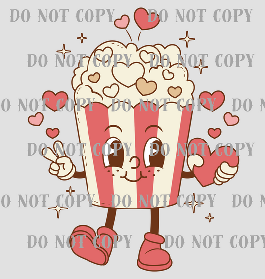 Valentine's Retro Popcorn DTF Print SKU 04