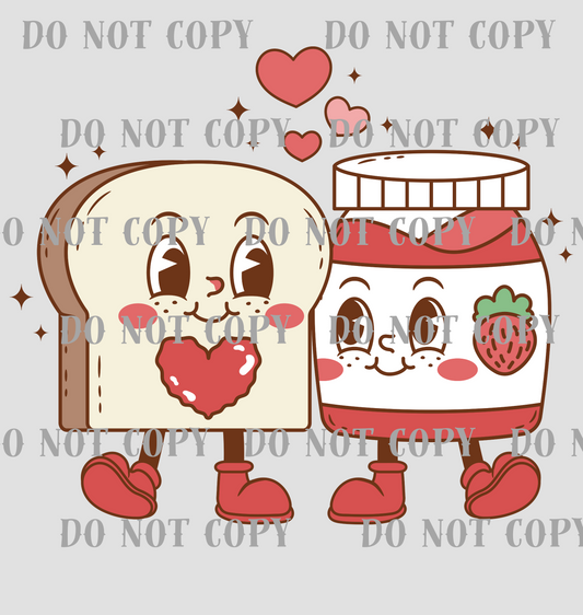 Valentine's Retro Sandwich to Jelly DTF Print SKU V08