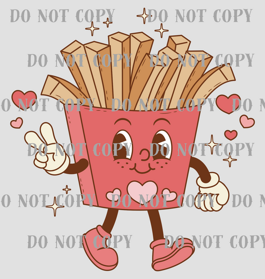 Valentine's Retro Fries DTF Print SKU V05