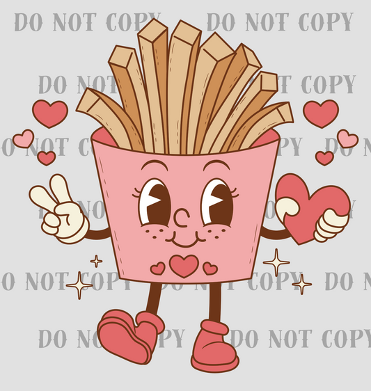 Valentine's Retro Fries 2 DTF Print SKU V06