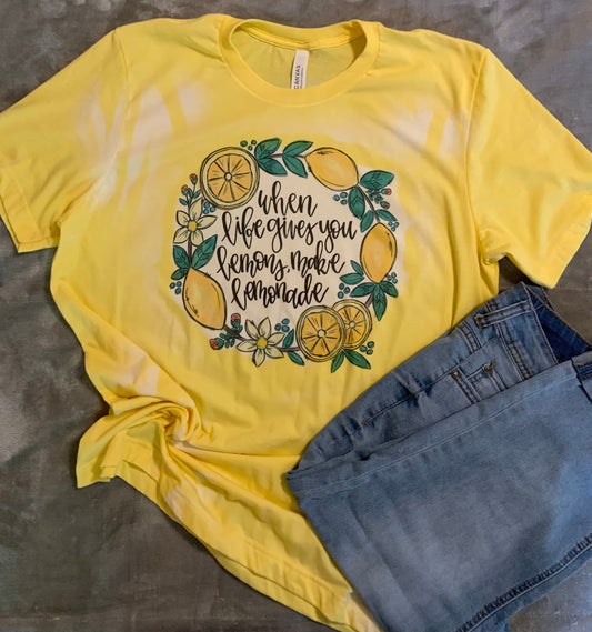 When Life Gives You Lemons Yellow Bleached T-Shirt